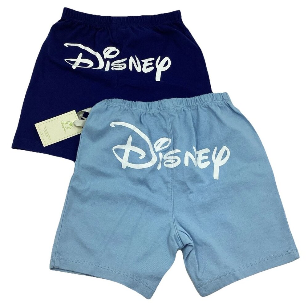 Disney Baby Size 12-18 Month Shorts Cute Navy Blue & Lt Blue Set of 2 NWT